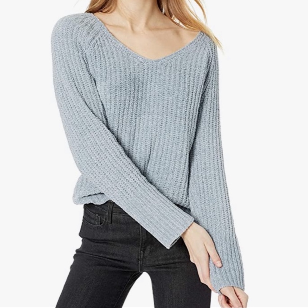 LUCKY CHENILLE SWEATER BLUE / GREEN SIZE SMALL